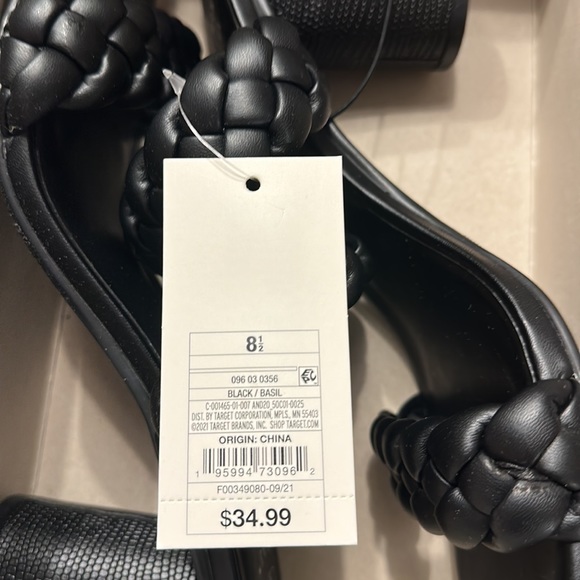 Women's Black Basil Mule With Round Heels & Woven Straps- A New Day™ - Picture 11 of 16